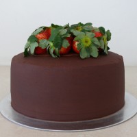 Ganache cake with Fresh Strawberries